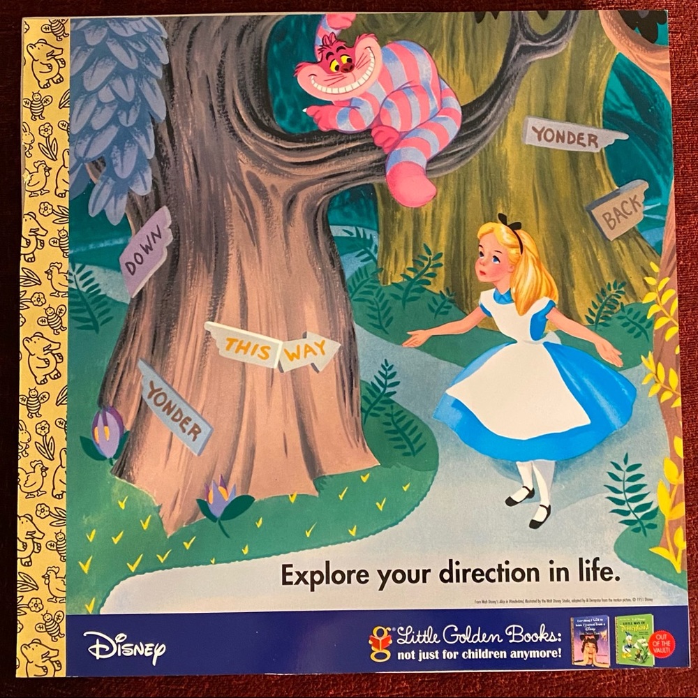 DISNEY Alice in Wonderland poster 2015 Little Golden Books D23 Expo release